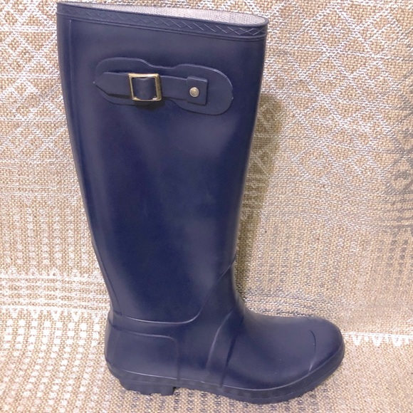 Shoes - Navy Tall Rubber Rain Boots